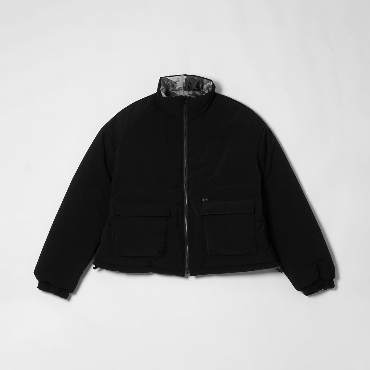 REVERSIBLE PUFFER JACKET - BLACK/GENESIS PATTERN