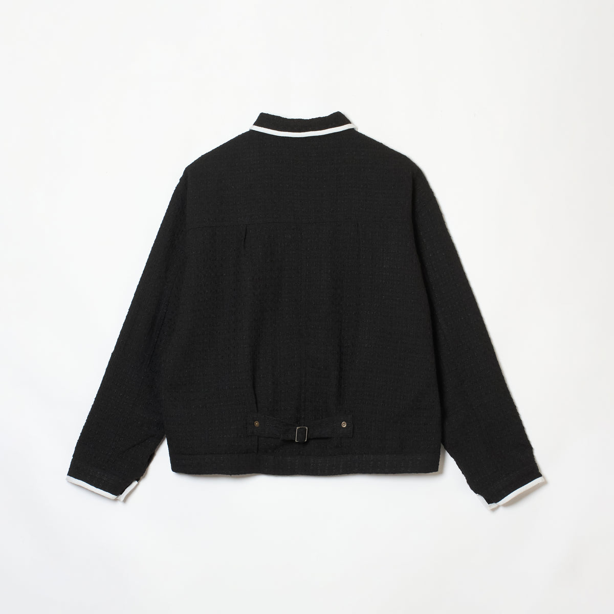 TWEED TRUCKER JACKET - BLACK & WHITE