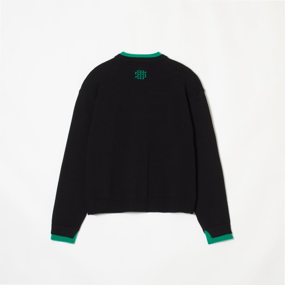 LAYERED SWEATER - BLACK/GREEN