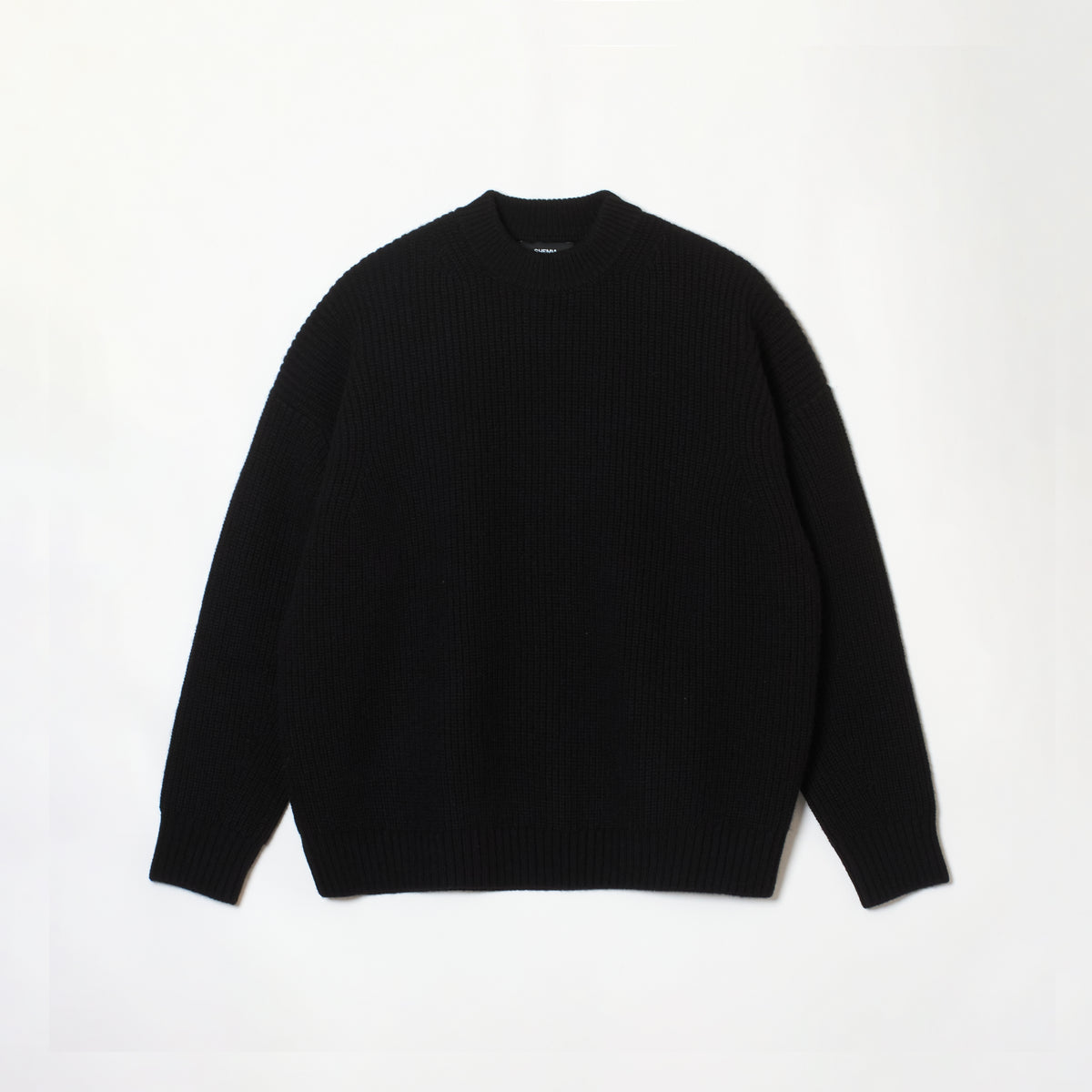 HEAVY RIB KNIT SWEATER - BLACK