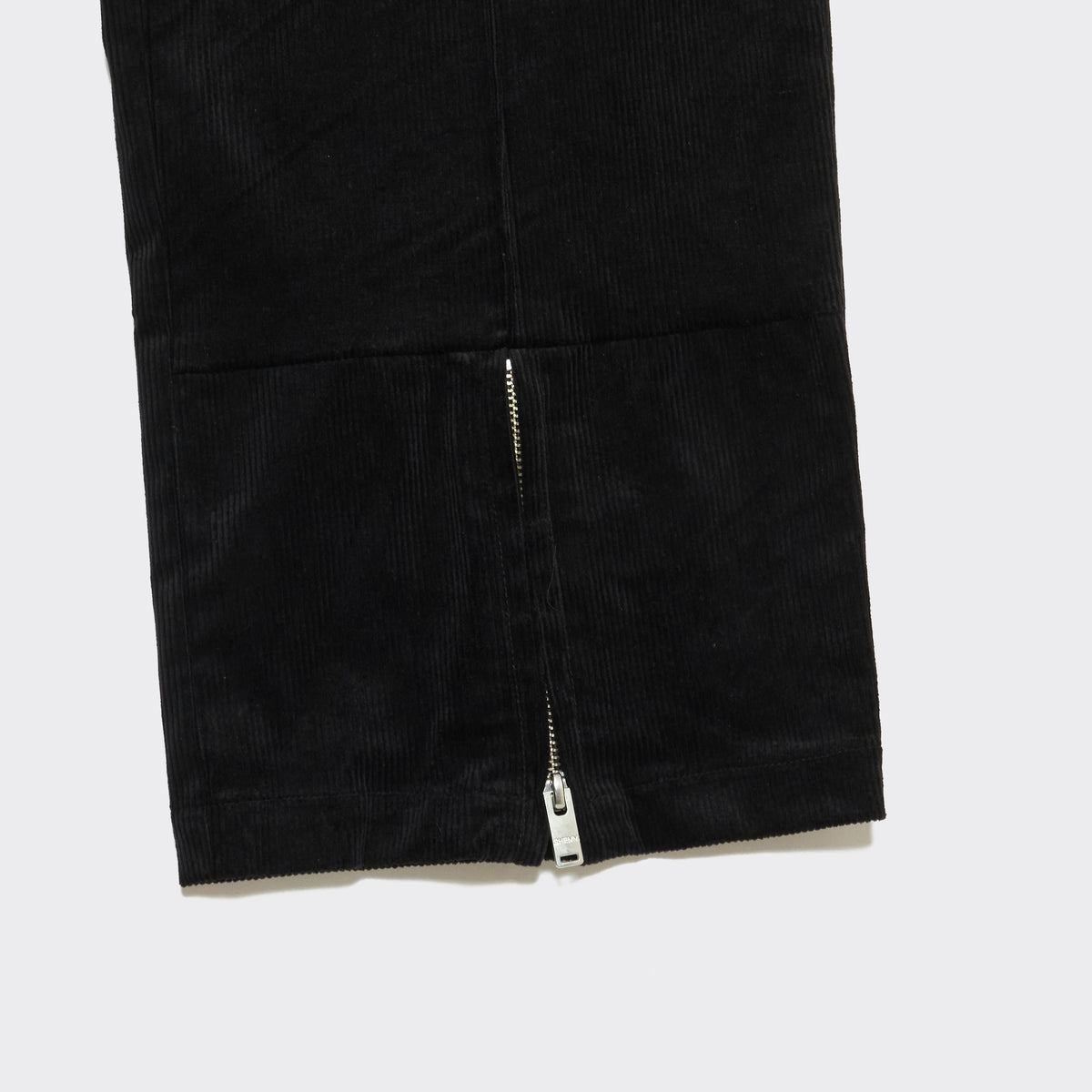 ZIP CORDUROY PANTS - BLACK
