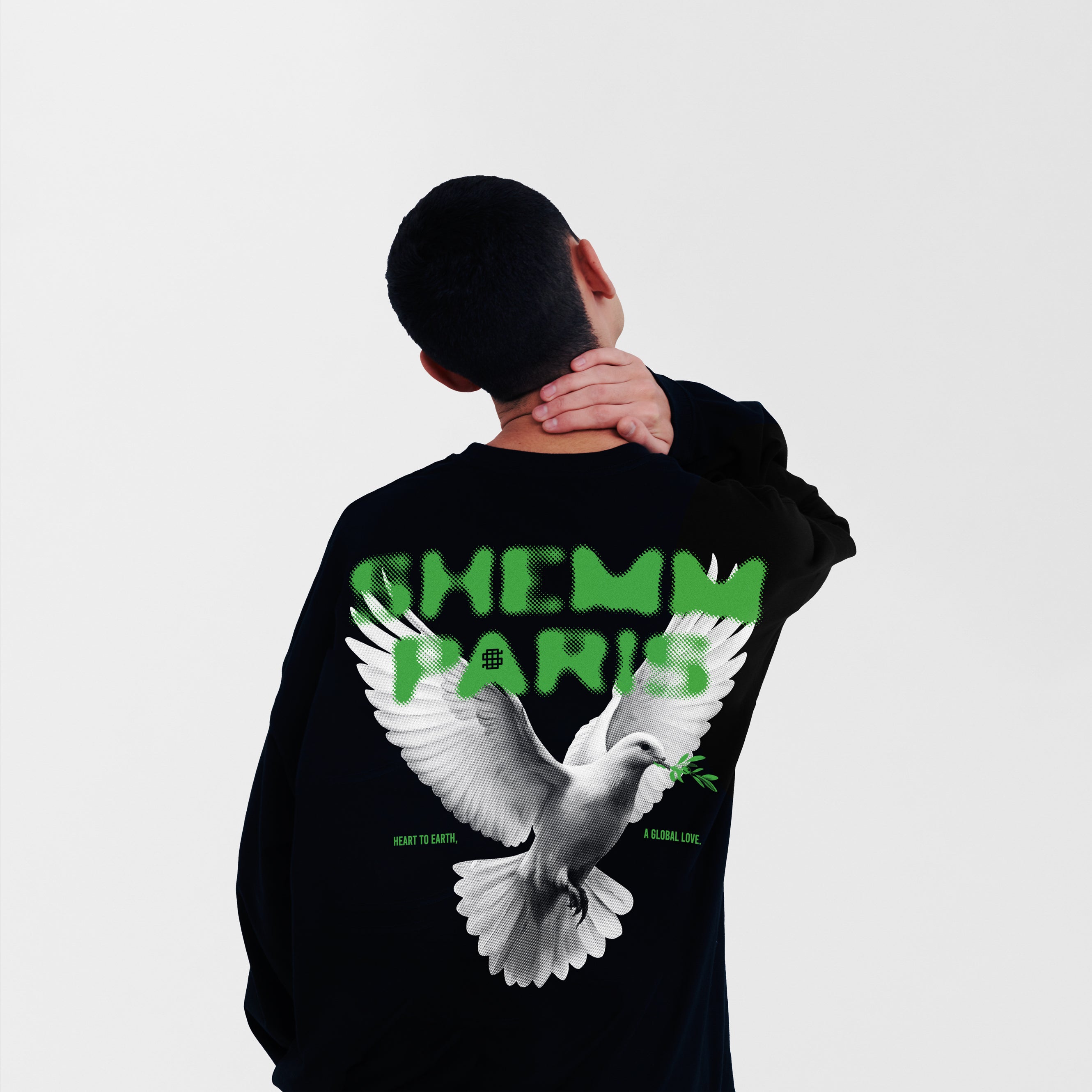 PEACE DOVE LS TEE - Black