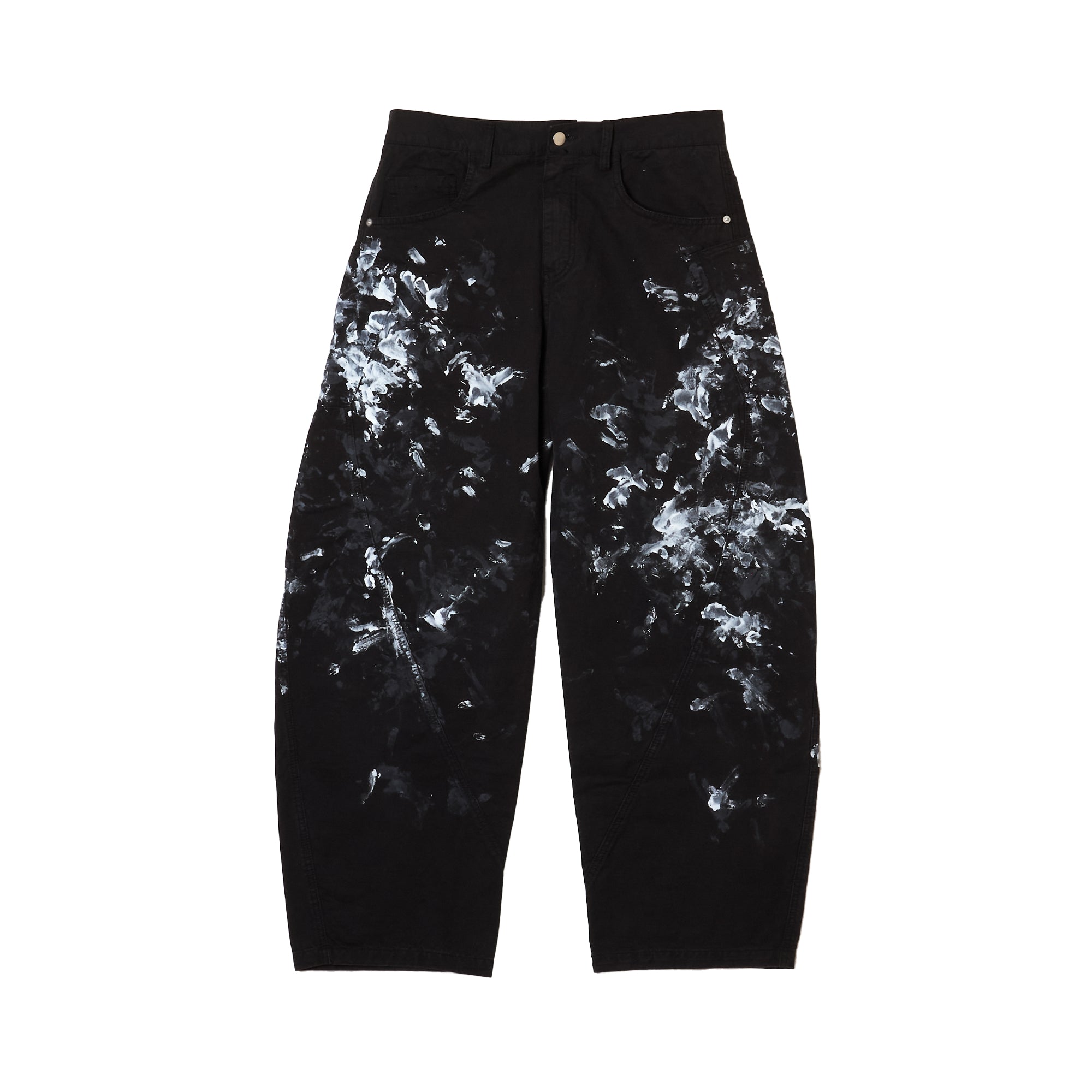 SPLASHED WORK PANTS -Black-