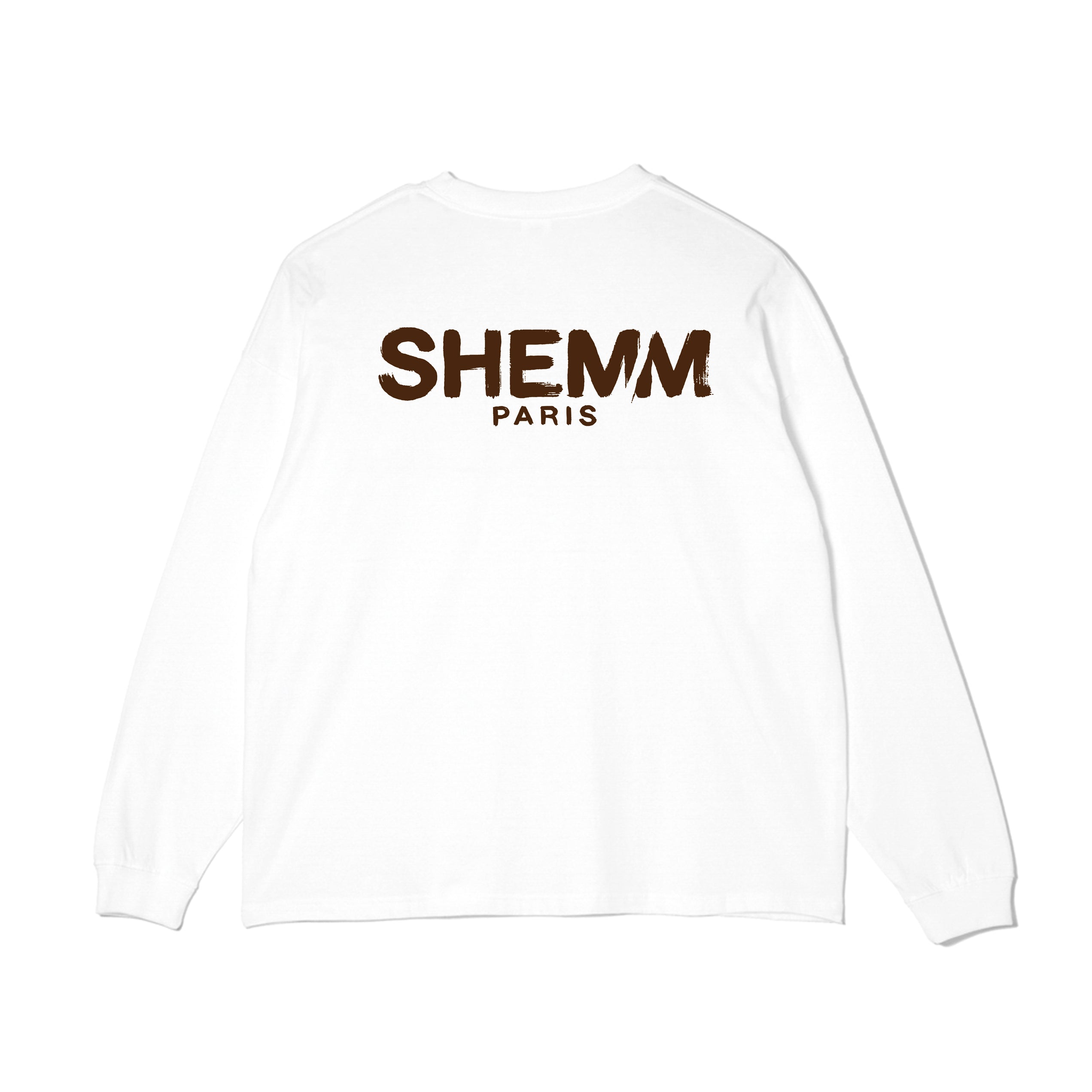 BRUSH LOGO LS TEE - White