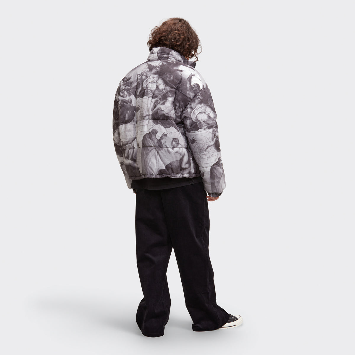 REVERSIBLE PUFFER JACKET - BLACK/GENESIS PATTERN