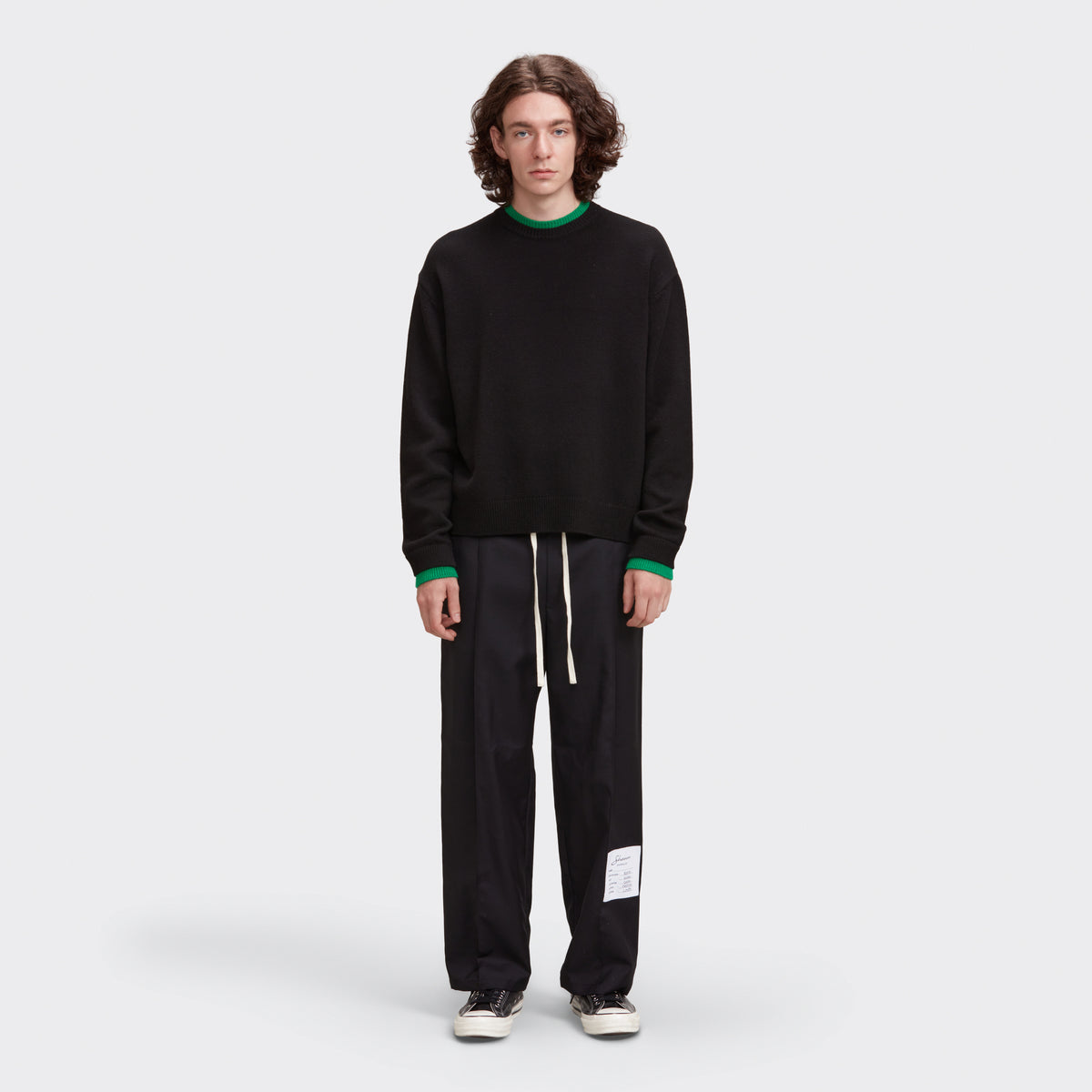 LAYERED SWEATER - BLACK/GREEN