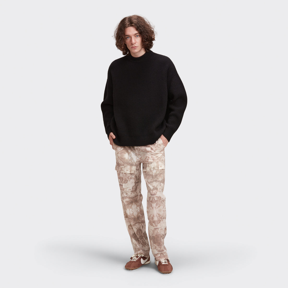 HEAVY RIB KNIT SWEATER - BLACK
