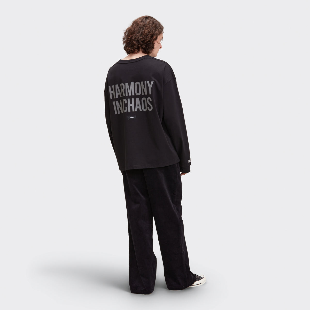 ZIP CORDUROY PANTS - BLACK