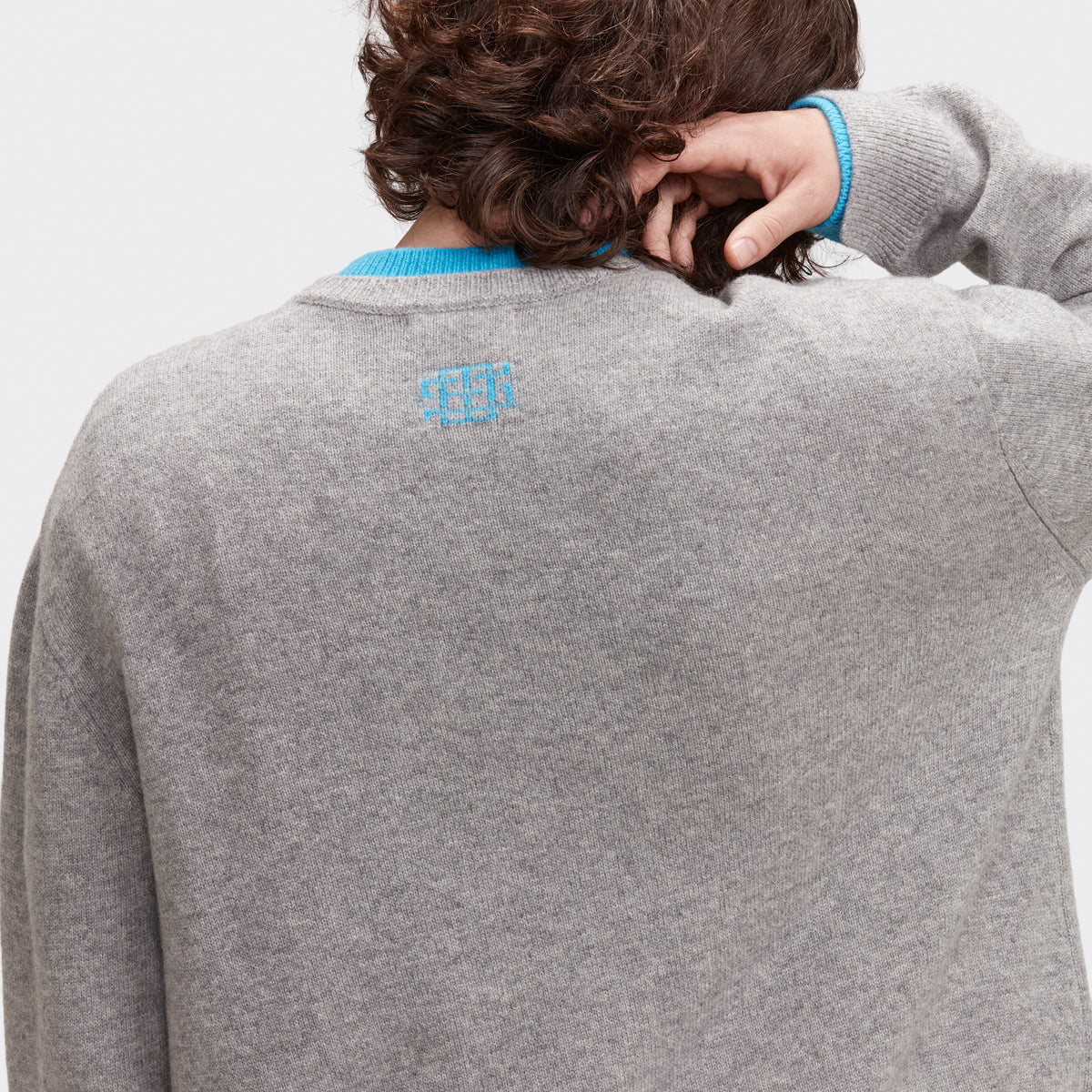 LAYERED SWEATER - GRAY/BLUE