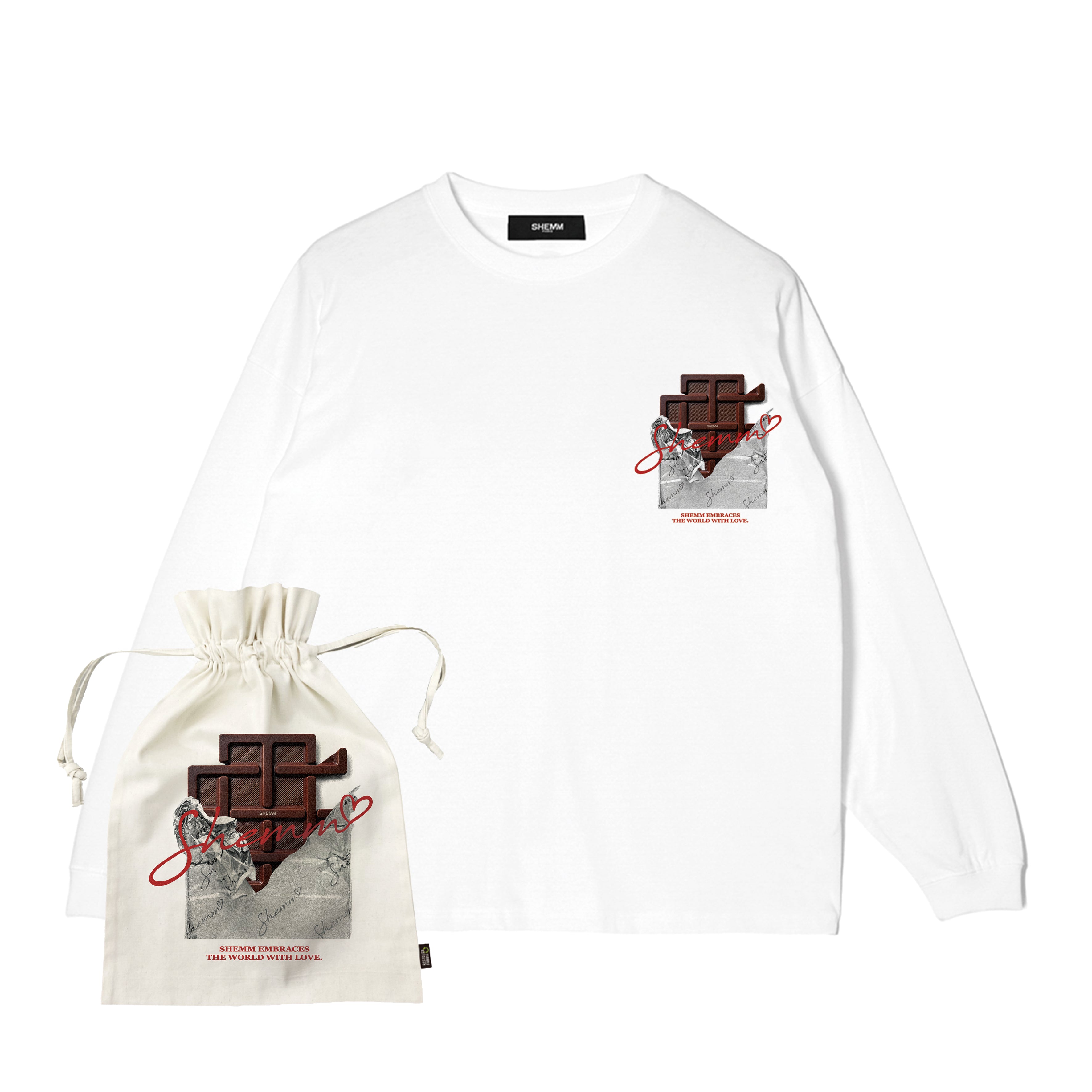 CHOCOGRAM LS TEE - White