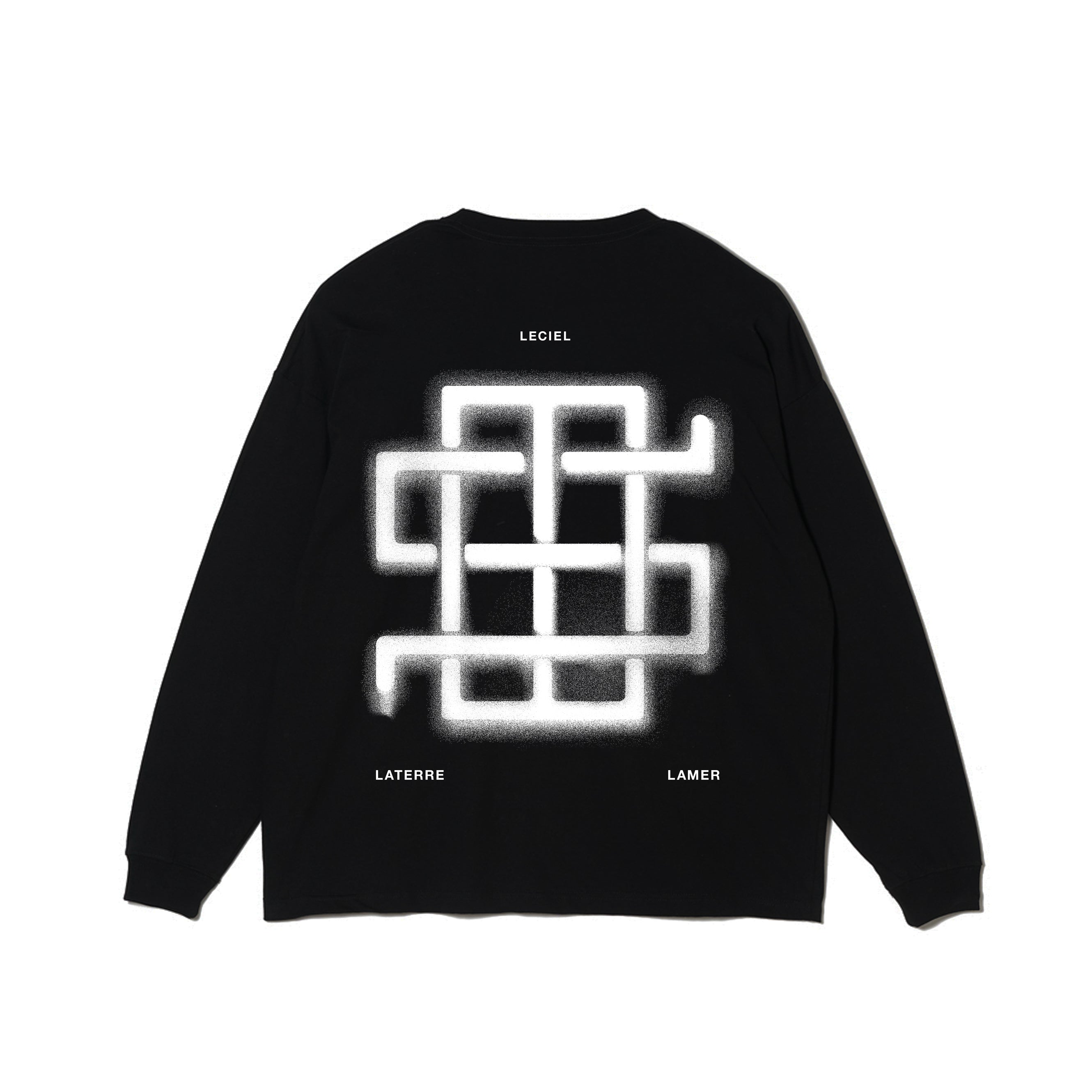 SPRAYED MONOGRAM LS TEE - Black