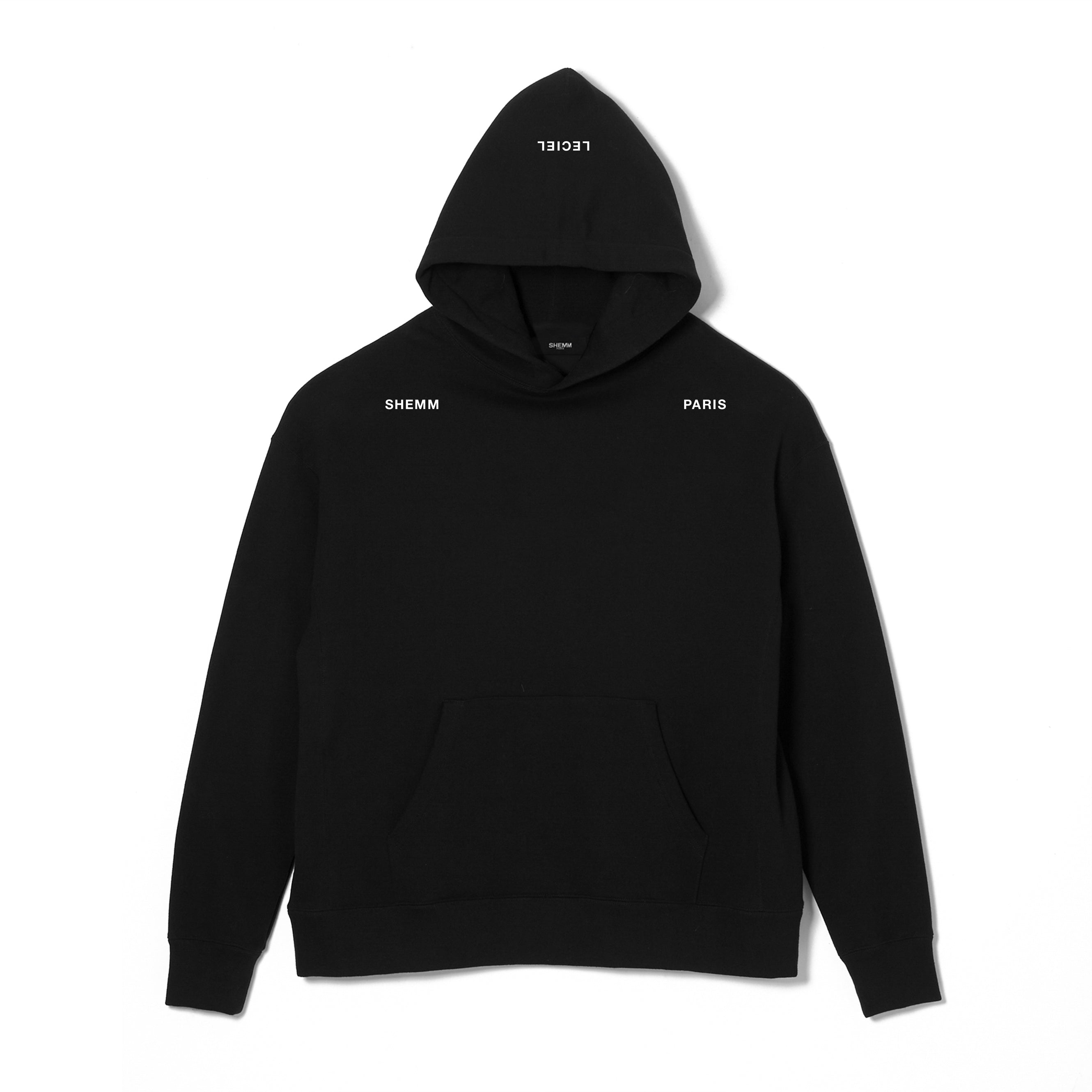 SPRAYED MONOGRAM HOODIE - Black