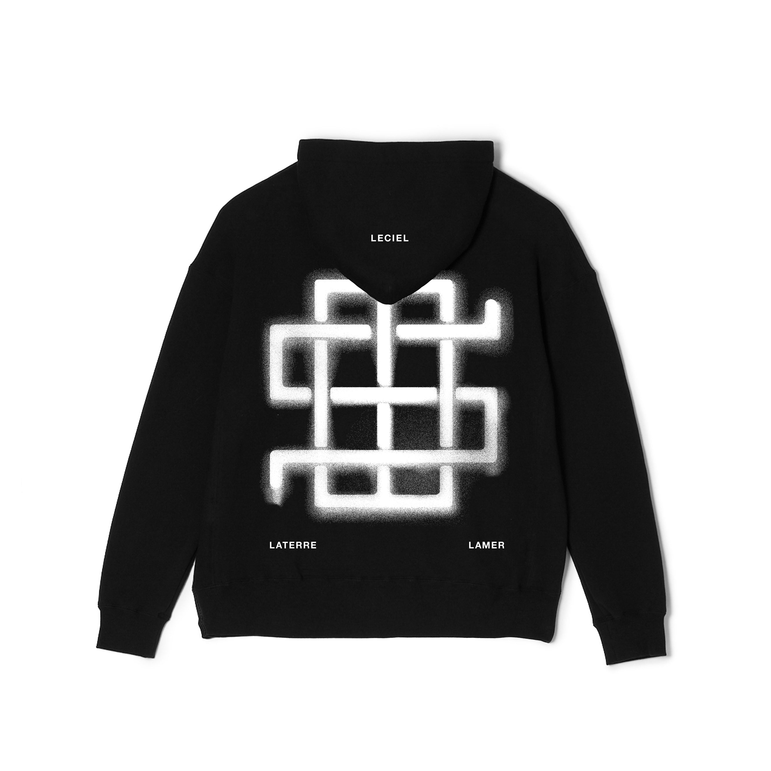 SPRAYED MONOGRAM HOODIE - Black