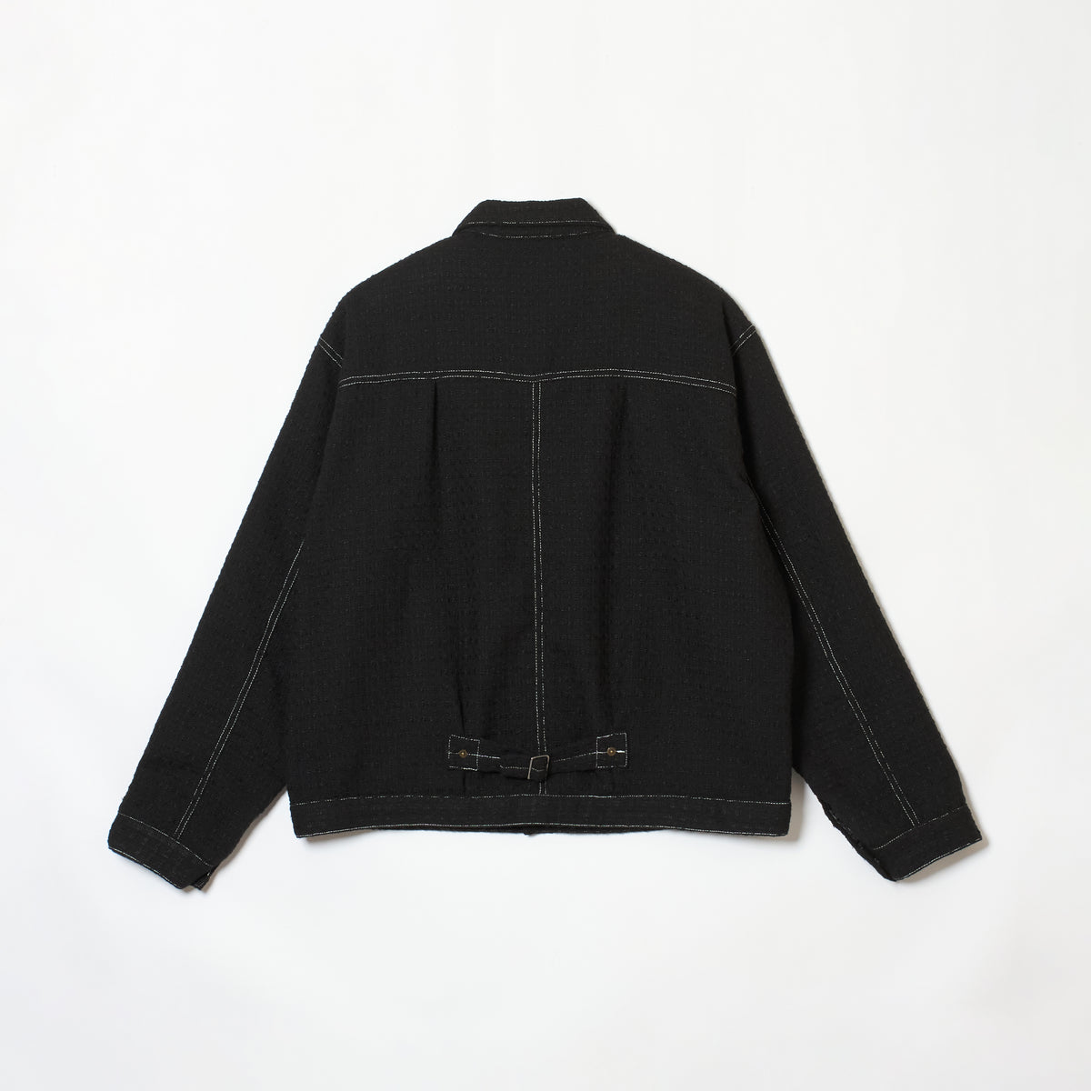 TWEED TRUCKER JACKET - BLACK