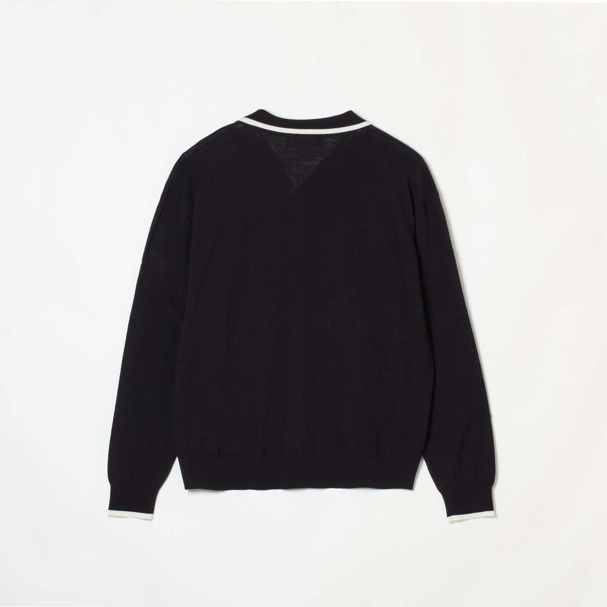 SKIPPER POLO SWEATER - BLACK x WHITE