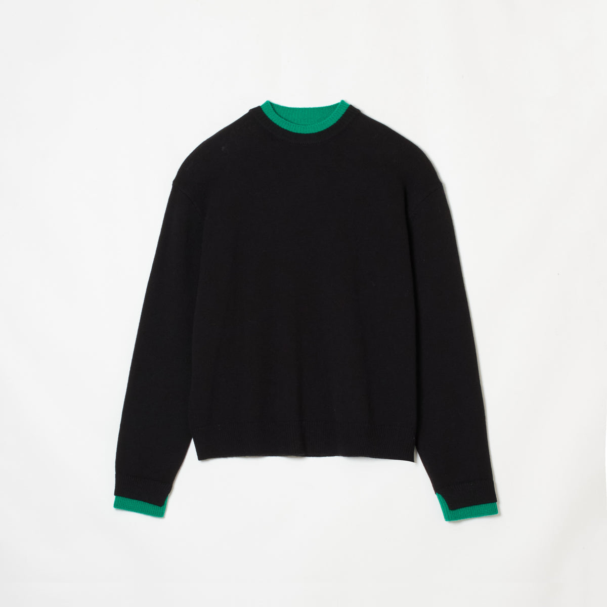 LAYERED SWEATER - BLACK/GREEN