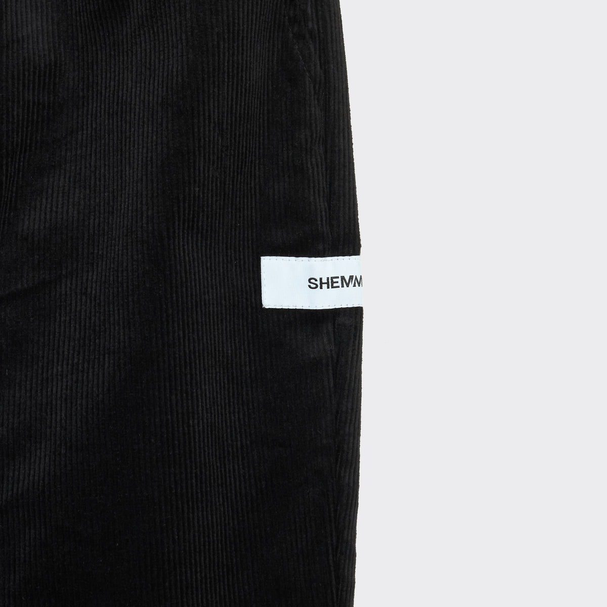 ZIP CORDUROY PANTS - BLACK
