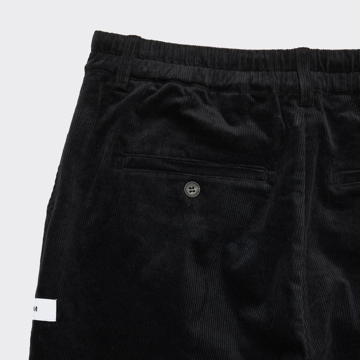 EMBELLISHED ZIP CORDUROY PANTS - BLACK