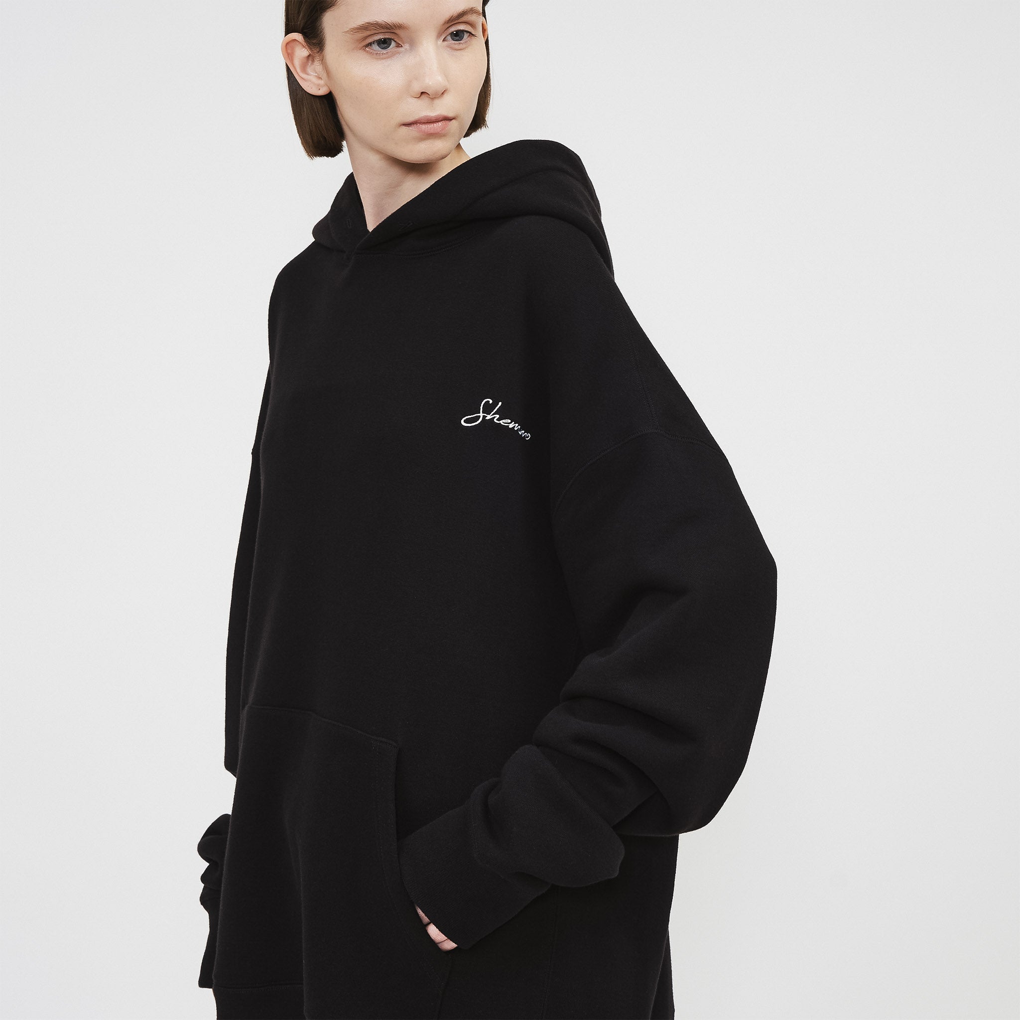 Sudadera básica con capucha - Negro