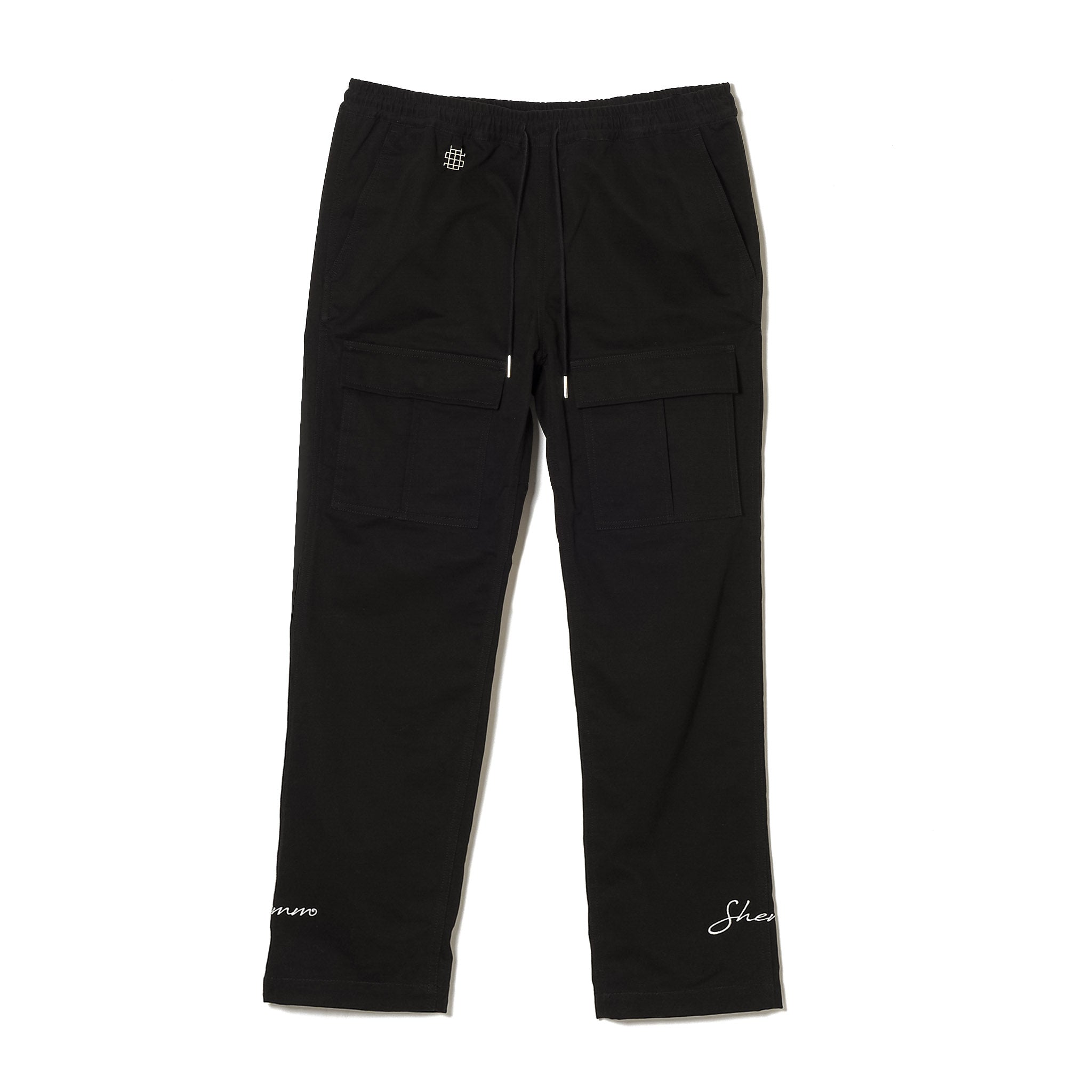 COTTON CARGO PANTS - Black