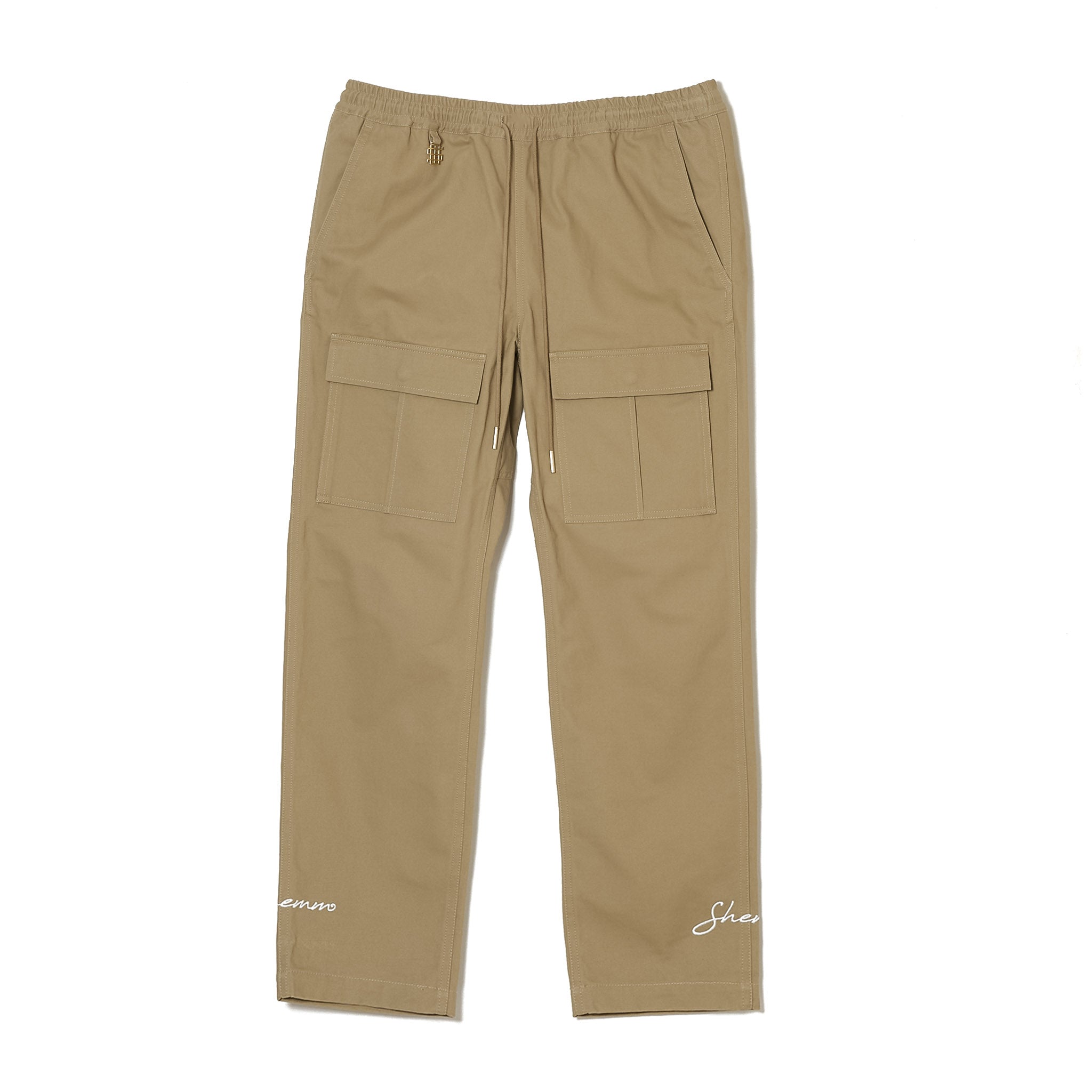 COTTON CARGO PANTS- Beige