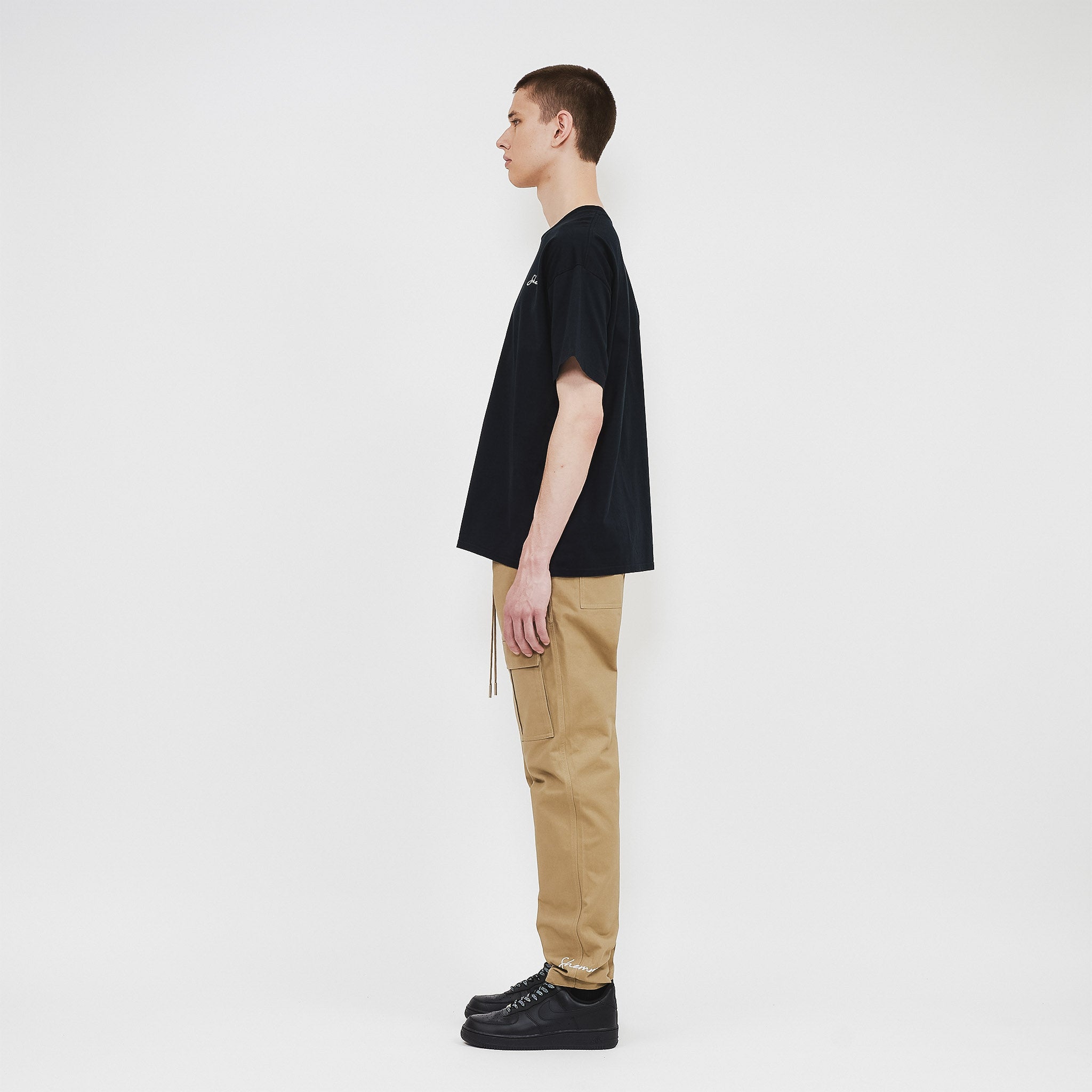 COTTON CARGO PANTS- Beige