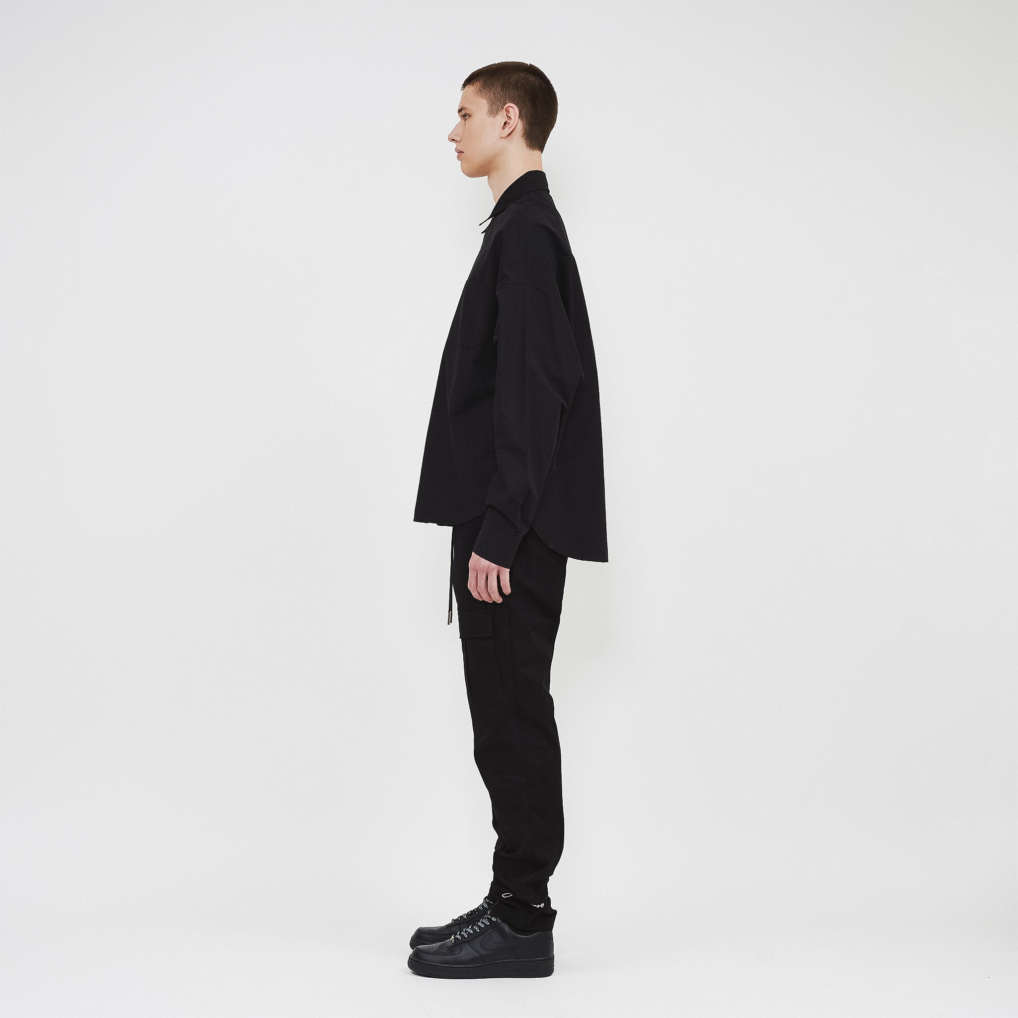 COTTON CARGO PANTS - Black