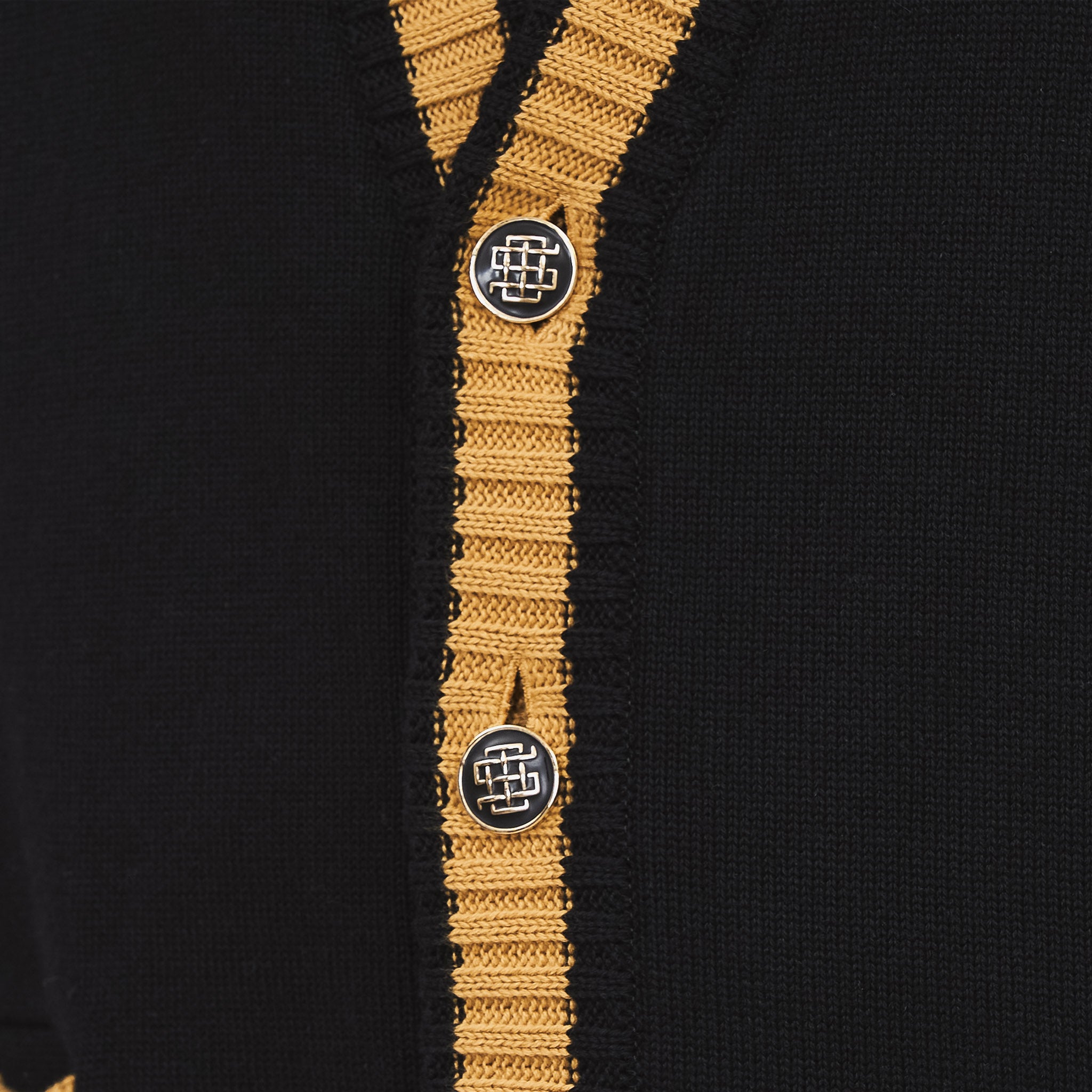 COTTON KNIT CARDIGAN - Black