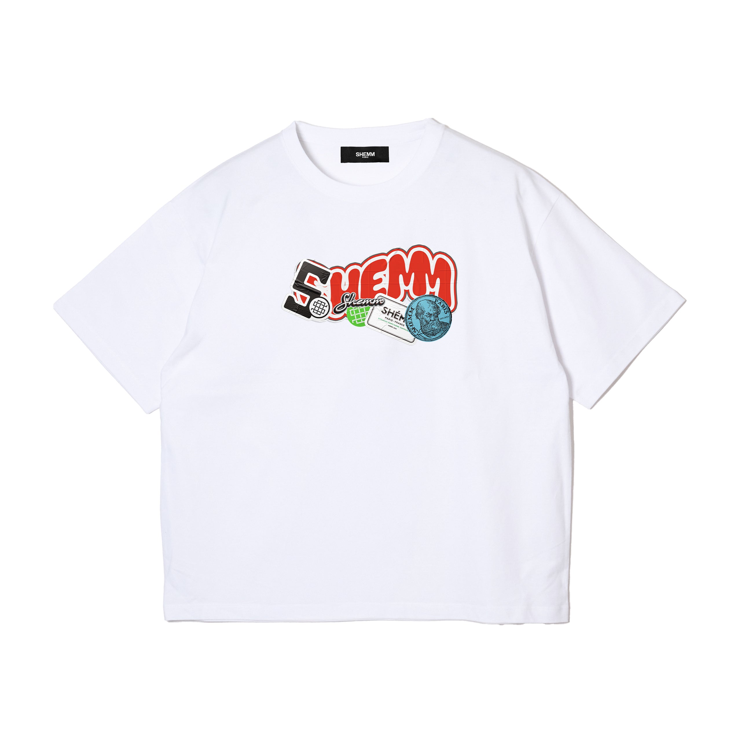 STICKER PACK TEE - White x Red