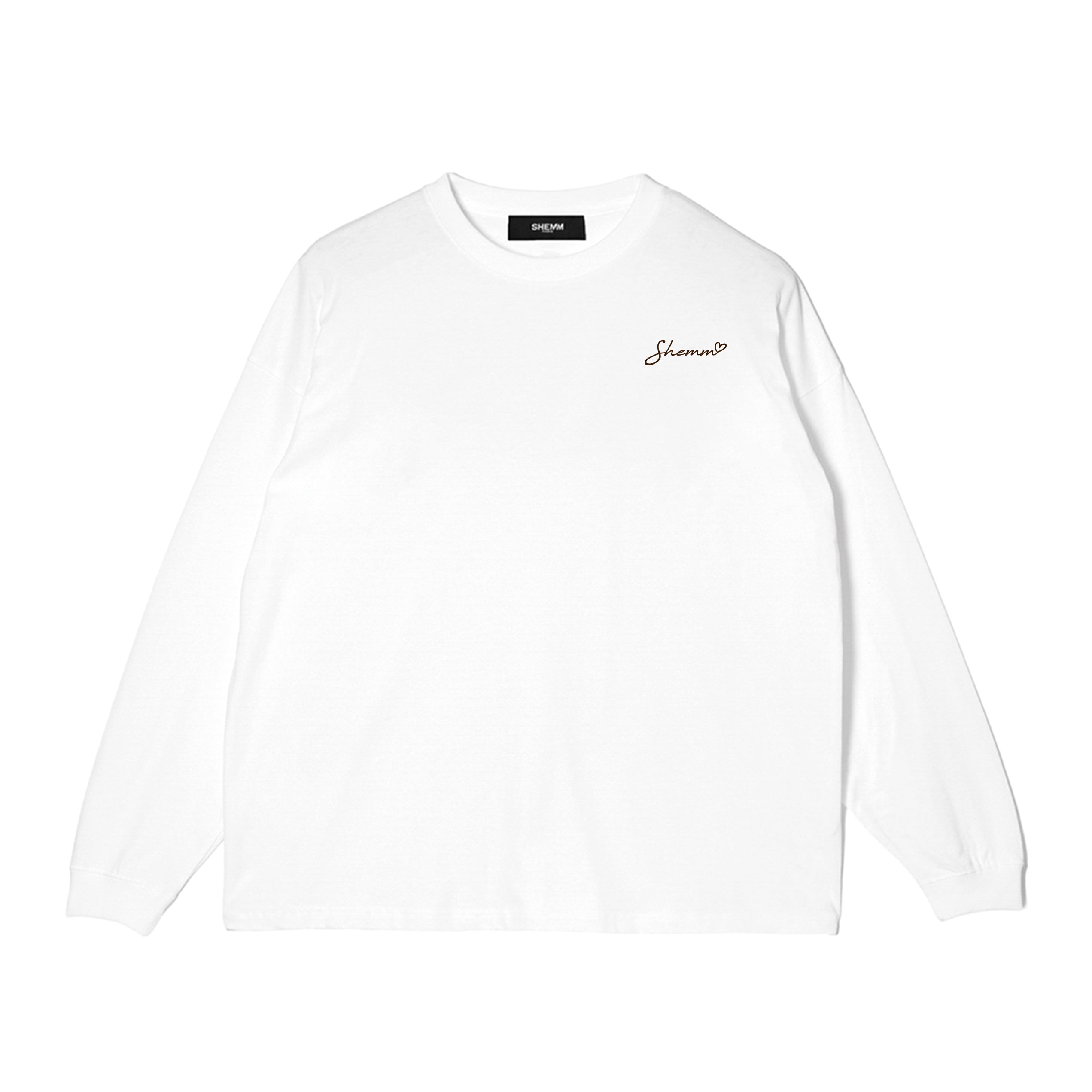BRUSH LOGO LS TEE - White