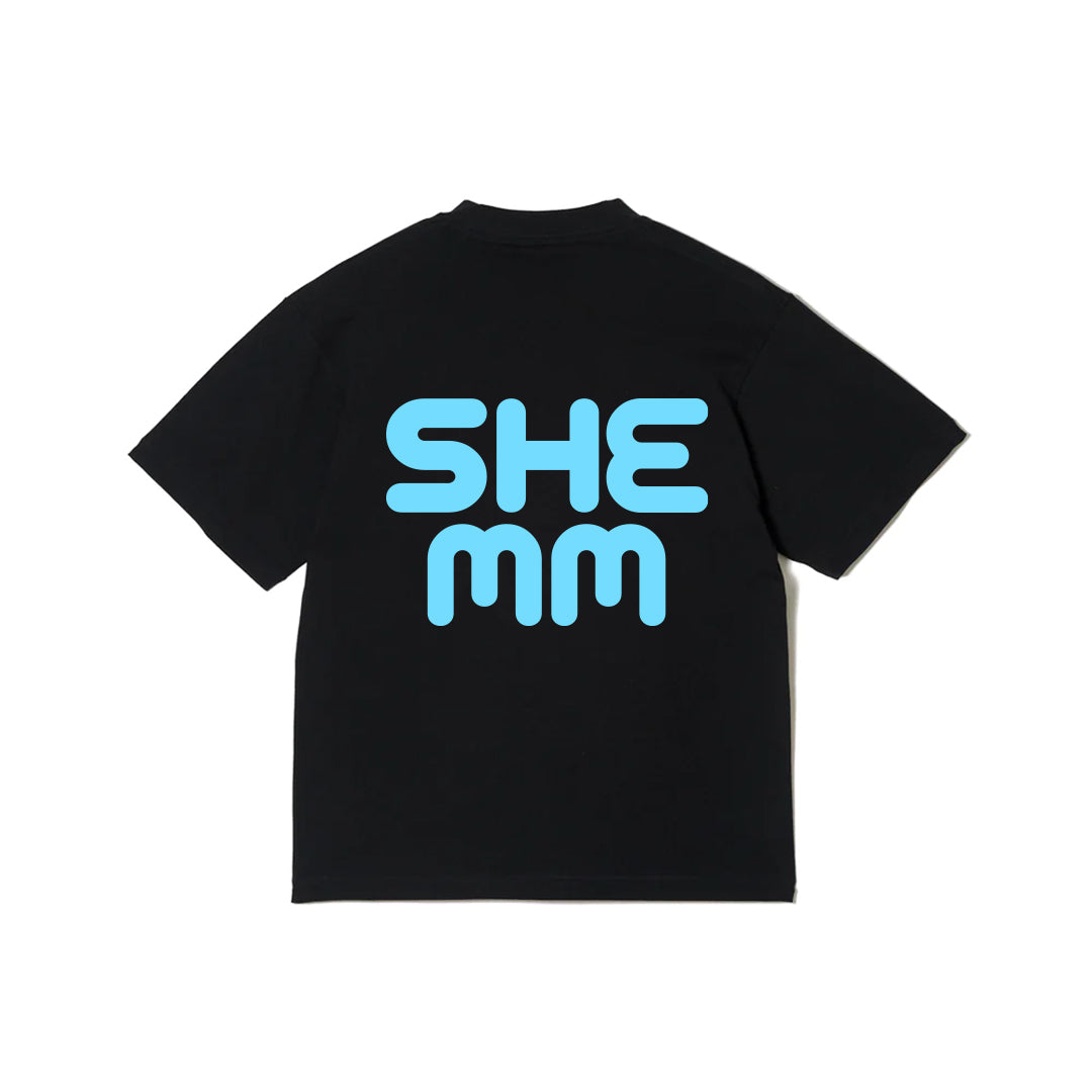 HEMHEM TEE - Black/Sky Blue