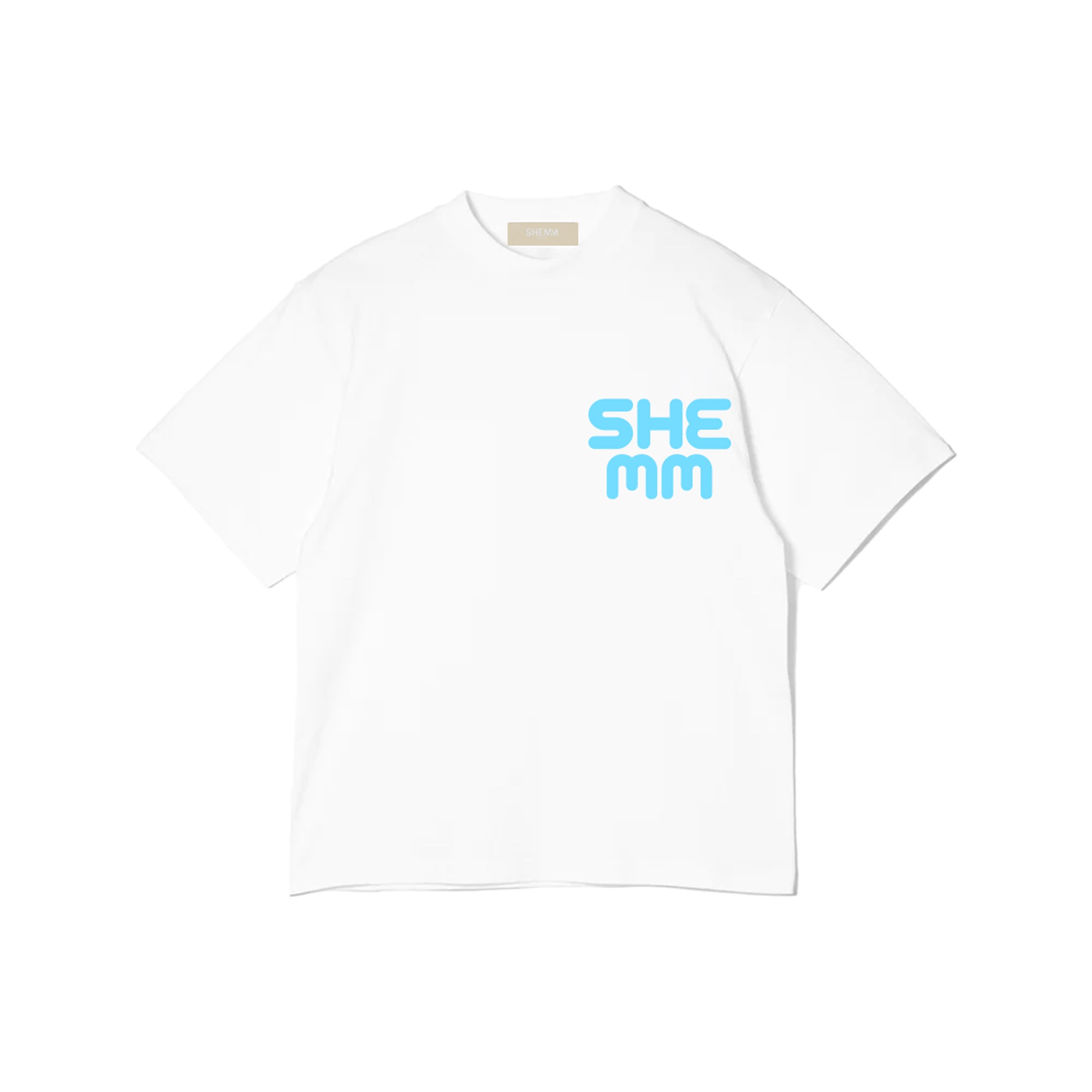 HEMHEM TEE - White/Sky Blue