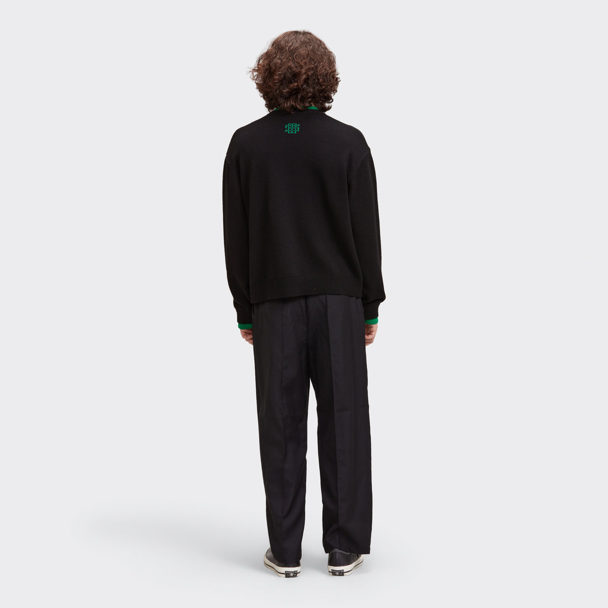 LAYERED SWEATER - BLACK/GREEN