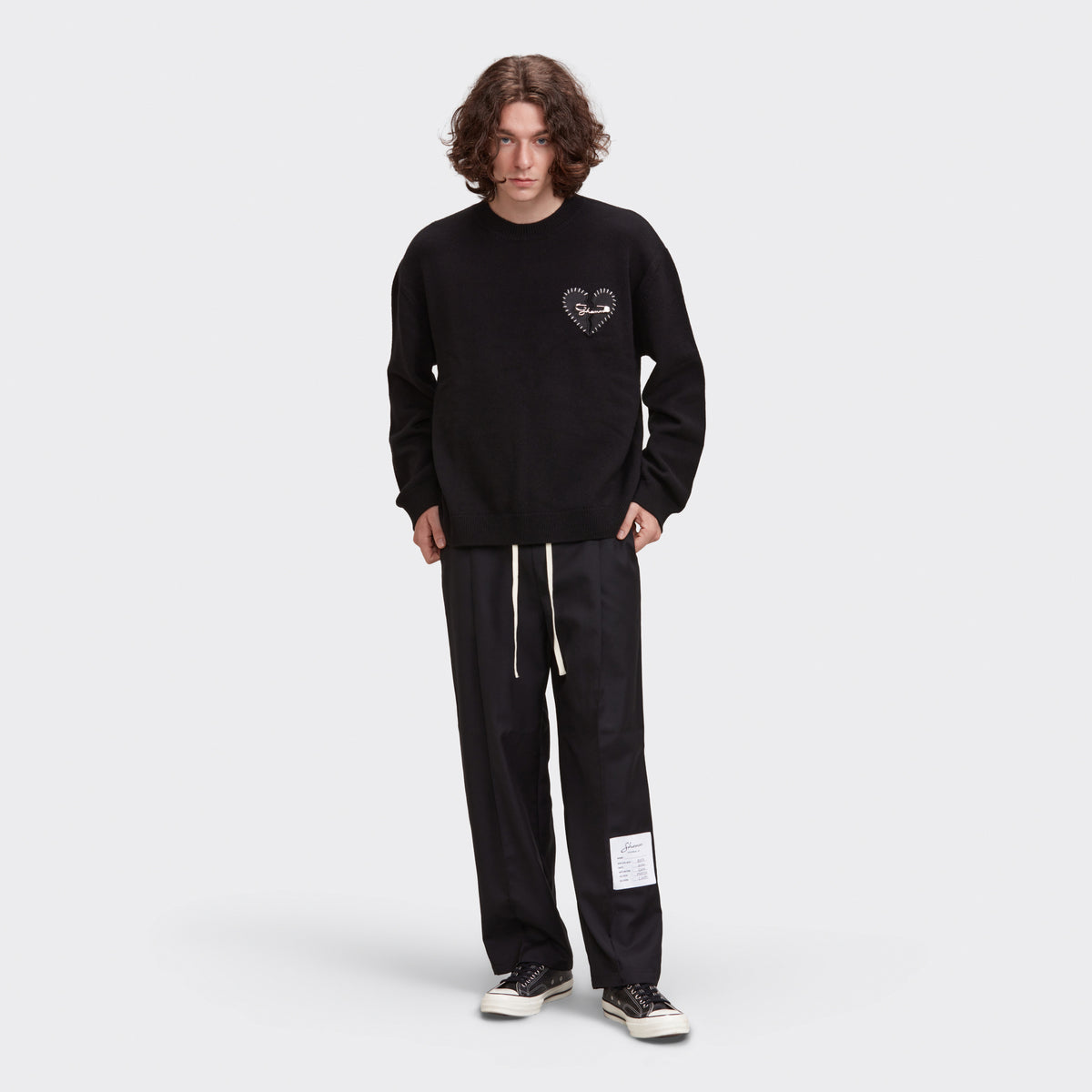 HEART REPAIR SWEATER -BLACK/BLACK