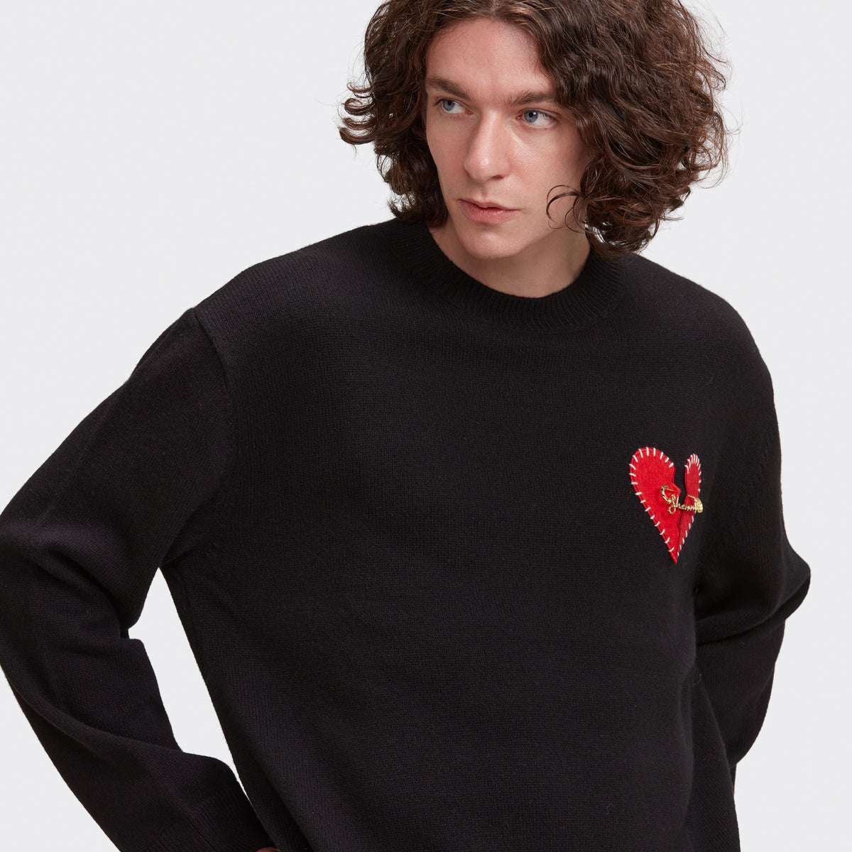 HEART REPAIR SWEATER - BLACK/RED