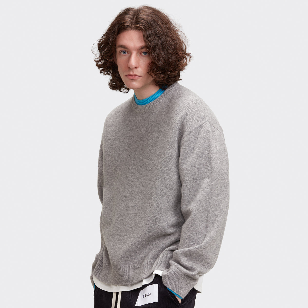 LAYERED SWEATER - GRAY/BLUE