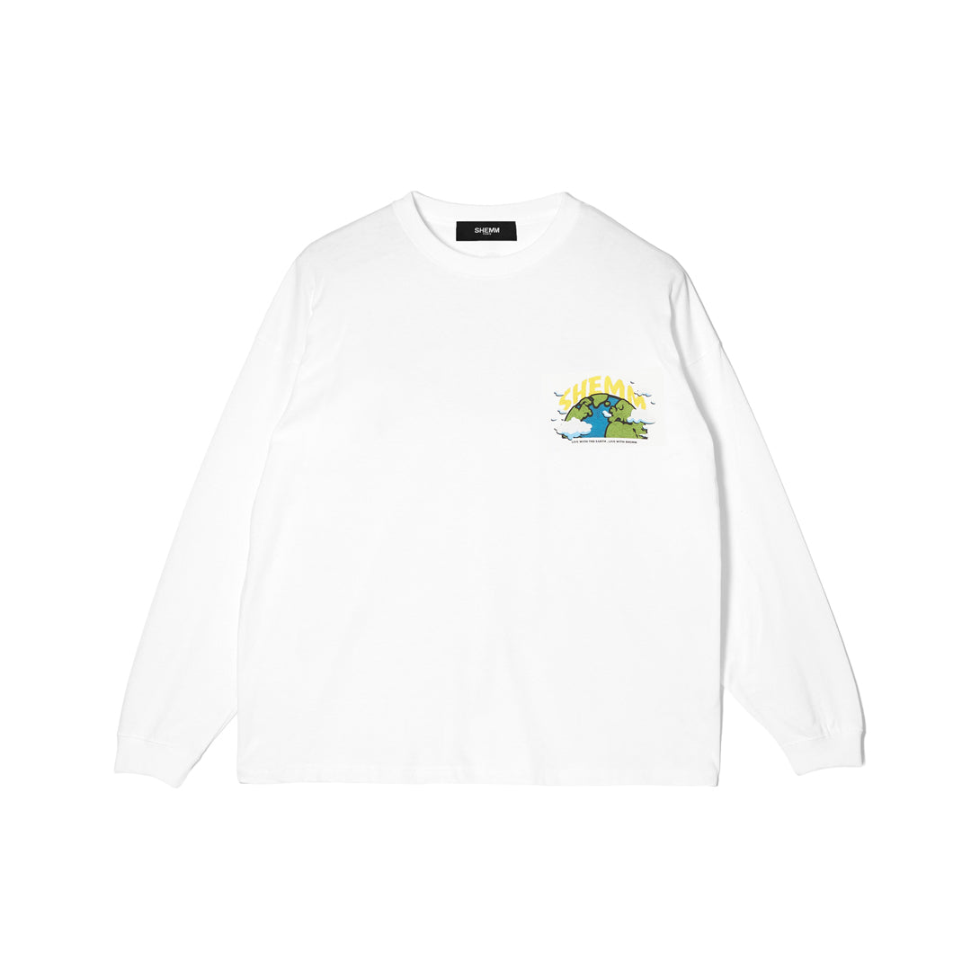 LIVE WITH EARTH LS TEE - White