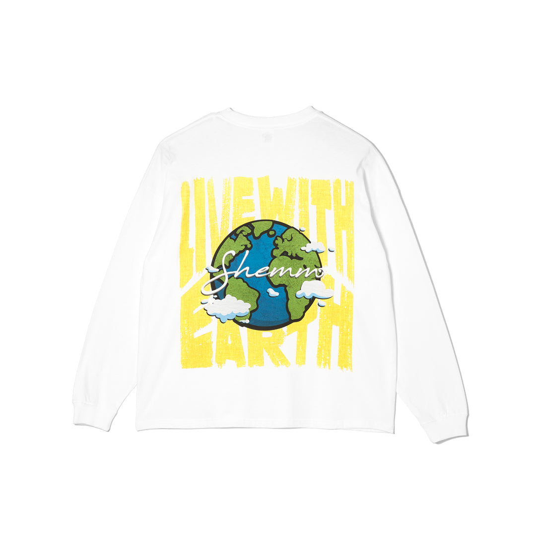 LIVE WITH EARTH LS TEE - White