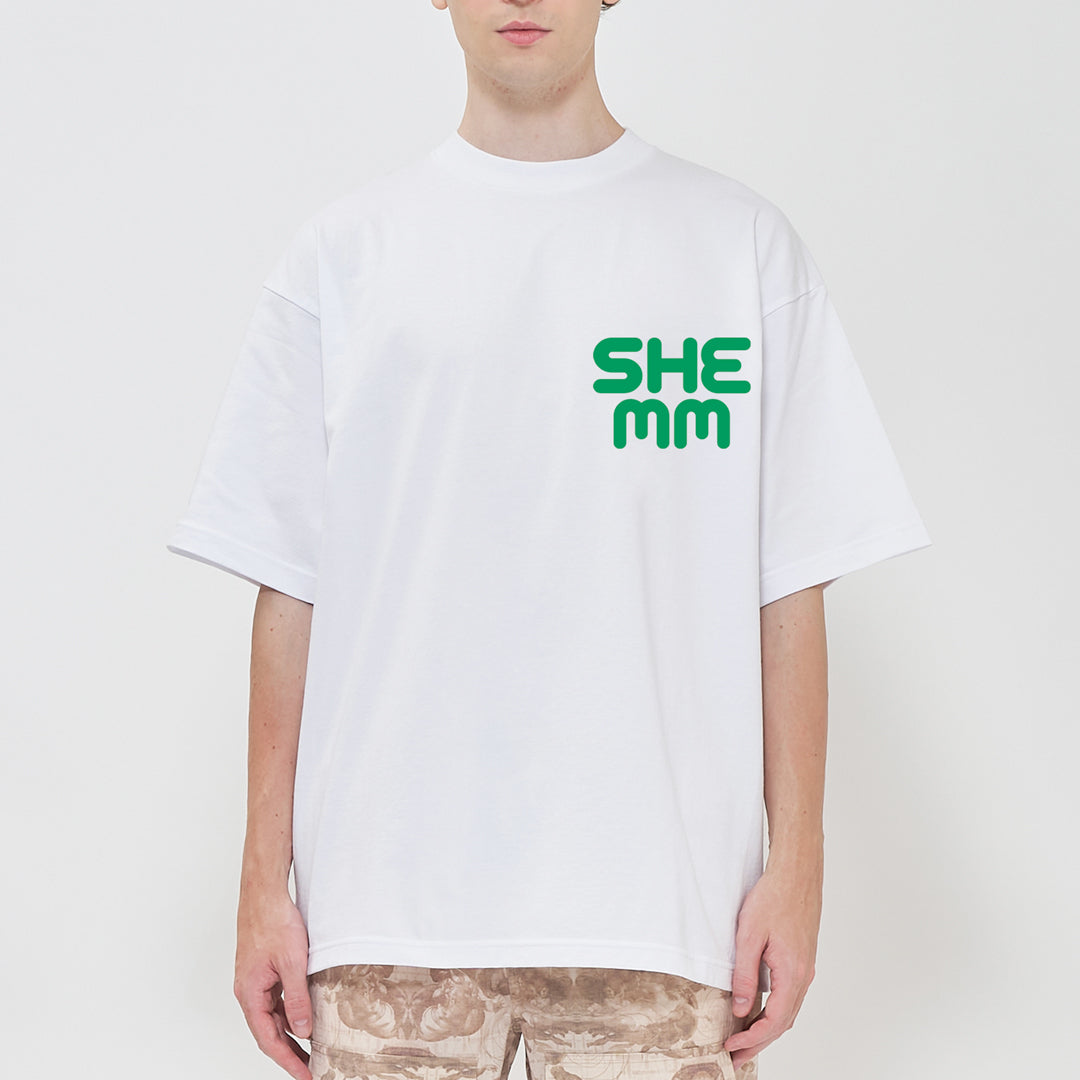 HEMHEM TEE - White/Forest Green