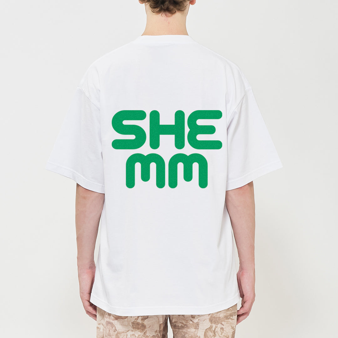 HEMHEM TEE - White/Forest Green