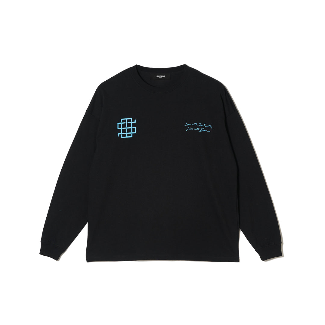 SKY LOGO LS TEE - Black