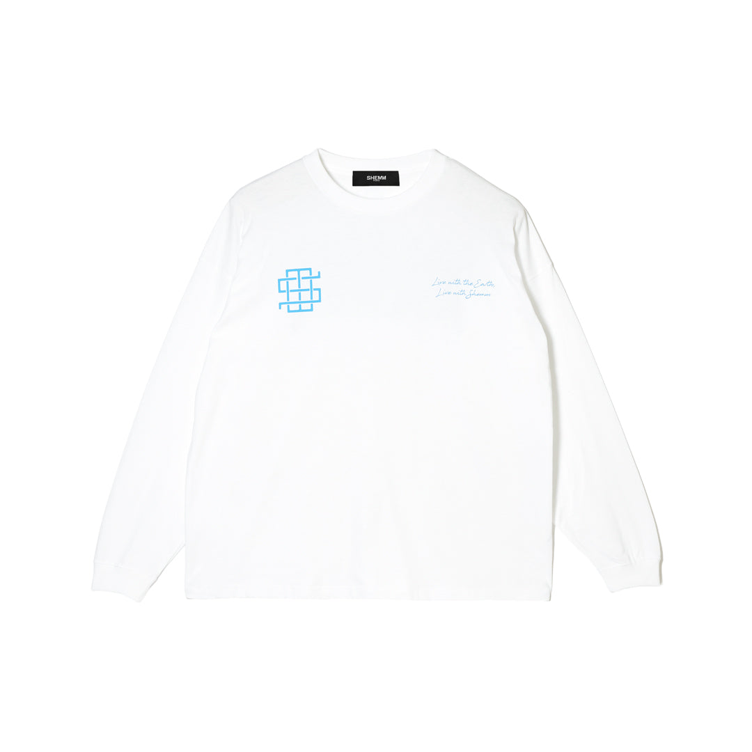 SKY LOGO LS TEE - White